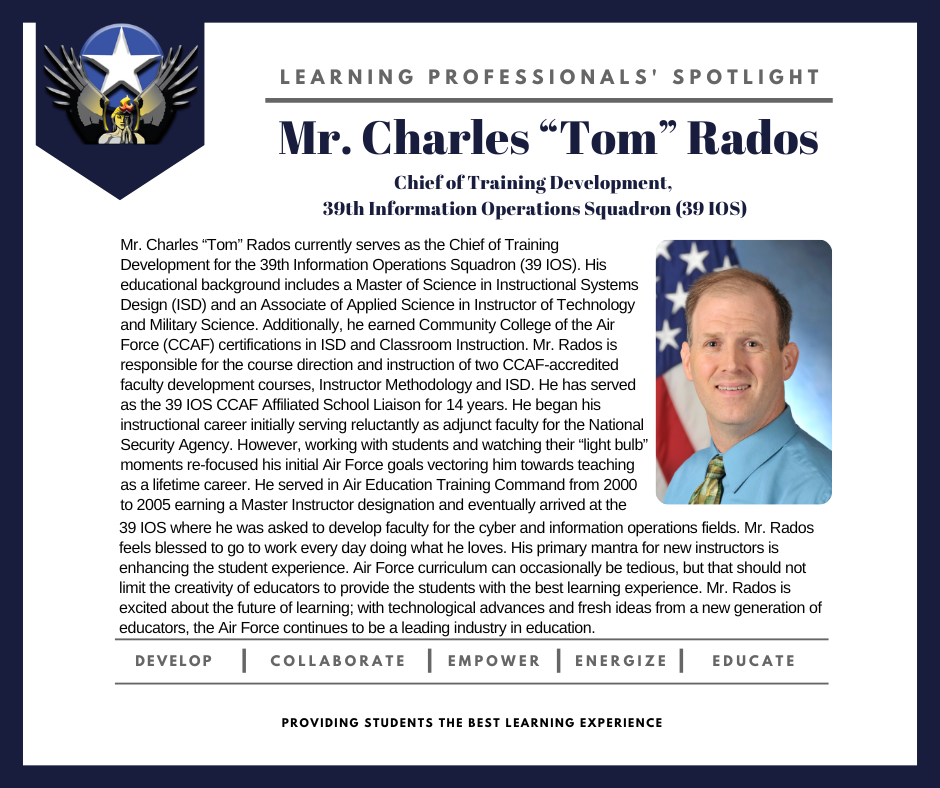 LP Spotlight Oct '23 - Mr. Charles "Tom" Rados